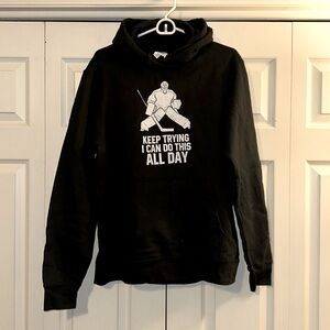 Hoodie with hockey goalie